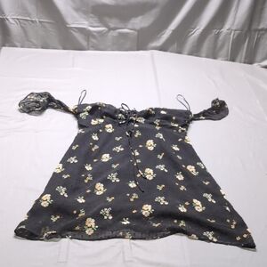 Urban Outfitters Black Flutter‎ Sleeve Camisole with Tie Front